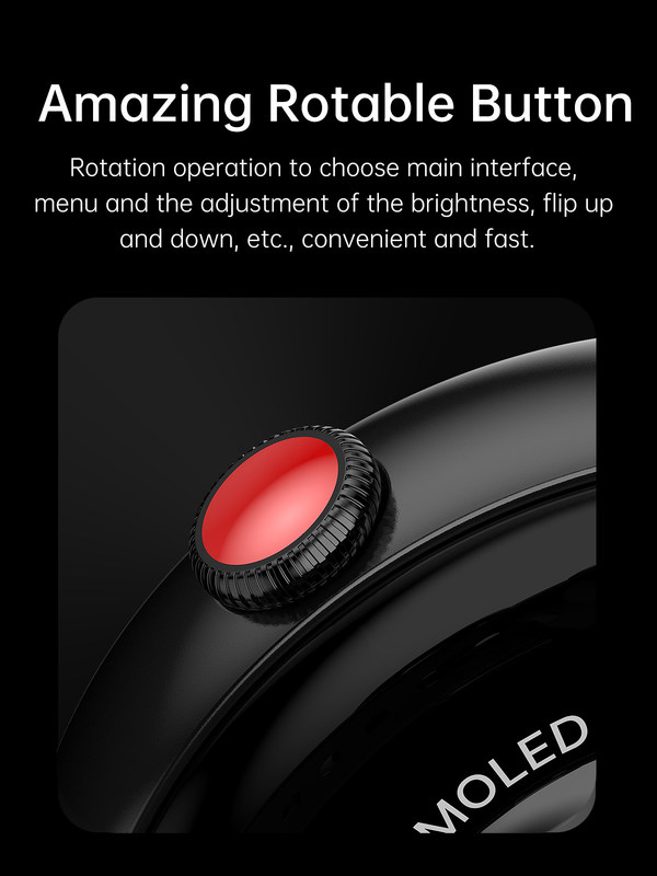 Aluminum Alloy Round Shape Smart Watch With Blood Pressure And Oxygen